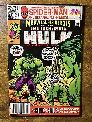 Buy Marvel Super-heroes 104 Newsstand The Incredible Hulk Cover Marvel 1981 • 3.18£