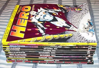 Buy Lot Of 10 HERO ILLUSTRATED #1-8 + Two Special Editions From 1993 & 94 Mid Grade • 55.96£