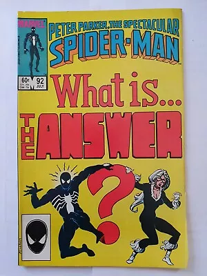 Buy SPECTACULAR SPIDER-MAN # 92 (BLACK CAT & BLACK COSTUME SPIDEY, July 1984) VF+ • 7.95£