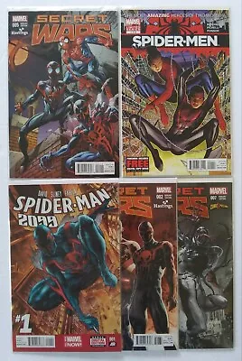 Buy Secret Wars #2 5 & 7 (Hastings & Xposure Variant Set) + 2099 #1 & Spider-Men #1 • 23.71£