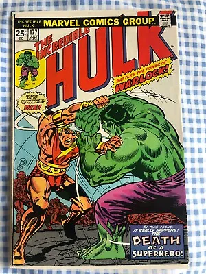 Buy Incredible Hulk 177 (1974) Death Of Adam Warlock Story, Cents Copy • 29.99£