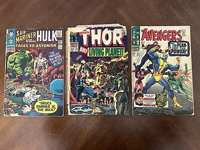 Buy Silver Age Comic Book Lot Of 3 TOS #77 VG, Thor #133 Fair, Avengers #42 F. • 5.54£