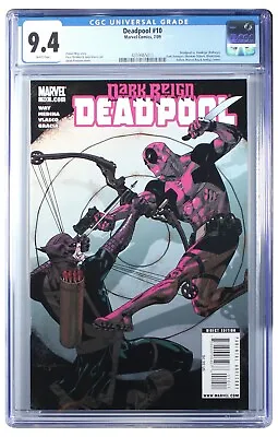 Buy Deadpool #10 Dark Reign Vs Hawkeye (Bullseye) CGC NM 9.4 White Pages 4359465011 • 27.98£