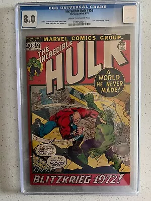 Buy Hulk #155 CGC 8.0  Marvel Comics 1972 1st Shaper Of Worlds Captain Axis! • 114.37£
