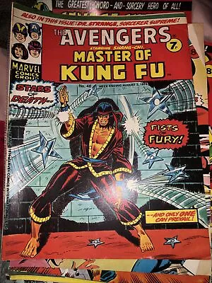 Buy The Avengers Starring Shang - Chi Master Of Kung Fu UK Marvel  #46 1974 • 4.05£