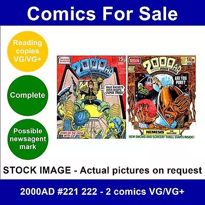 Buy 2000AD #221 222 - 2 Comics VG/VG+ • 5.99£