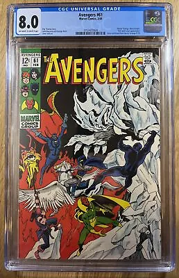 Buy AVENGERS  # 61  CGC VF8.0 Clean & Nice!! White Pages!   Buscema Doctor Strange • 78.87£