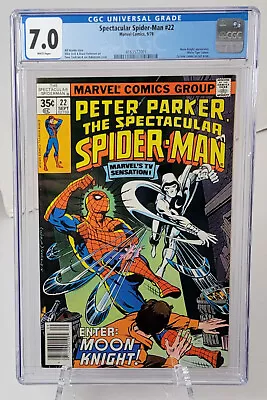 Buy Marvel Comics Spectacular Spider-Man #22 9/78 CGC 7.0 Moon Knight • 39.41£