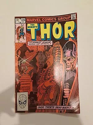 Buy The Mighty Thor #326 1st App Scarlet Scarab Marvel Comics Dec 1982 Moonknight • 30£