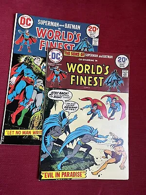 Buy World’s Finest #220 & 222 VFN+ 1974 *SUPER SONS - NICK CARDY COVERS* • 12.99£
