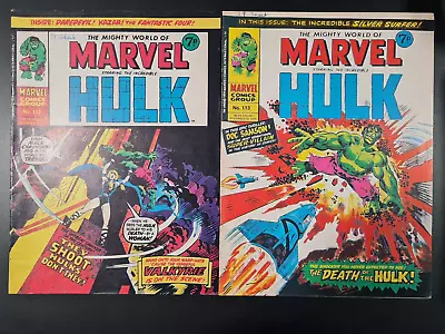 Buy The Mighty World Of Marvel Starring Hulk / Avengers #112 & #113 Marvel Uk 1974 • 0.99£