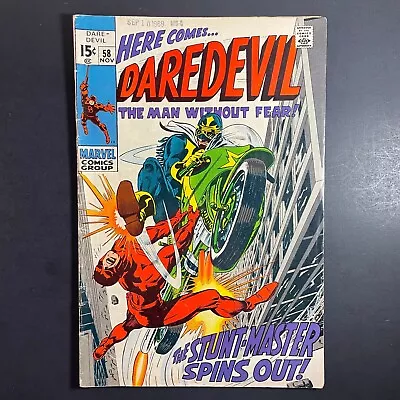 Buy Daredevil 58 Silver Age Marvel 1969 Comic Book Roy Thomas Gene Colan Cover • 15.77£