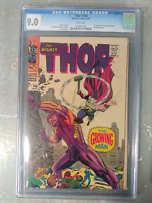 Buy Thor #140 | 1967 | CGC 9.0 | 1st Growing Man / Jack Kirby Cover • 158.08£