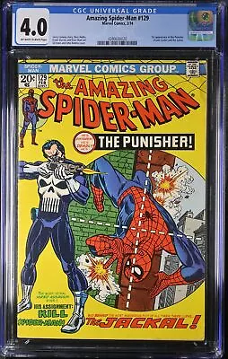 Buy Amazing Spider-Man #129 CGC VG 4.0 1st Appearance Of Punisher! Marvel 1974 • 758.74£