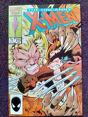 Buy Comics: Uncanny X Men 213 1987 Wolverine Battles Sabretooth. • 30£
