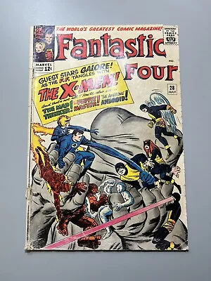 Buy Fantastic Four #28 (1964)🔑1st X-Men Crossover; 2nd App Mad Thinker**GD- To GD** • 74.41£