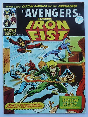 Buy The Avengers #52 1st App Iron Fist In Marvel Comics UK 14 Sept 1974 F/VF 7.0 • 29.95£