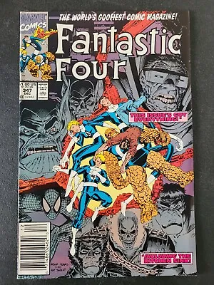 Buy Fantastic Four #347 (1990) Hulk! Spider-man! Wolverne! Ghost Rider! Newsstand! • 5.62£