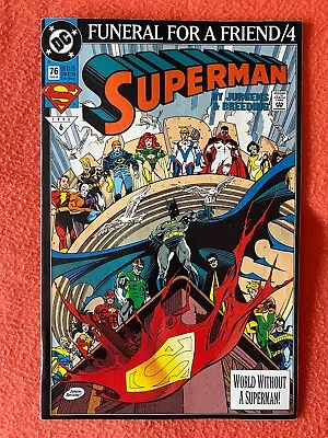 Buy Superman # 76 Feb 1993 Funeral For A Friend Pt.4 Very Fine/Near Mint Copy • 3.99£
