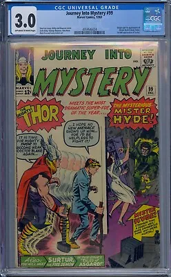 Buy Journey Into Mystery #99 Cgc 3.0 Thor Origin 1st Mister Hyde 1st Full Surtur • 93.49£
