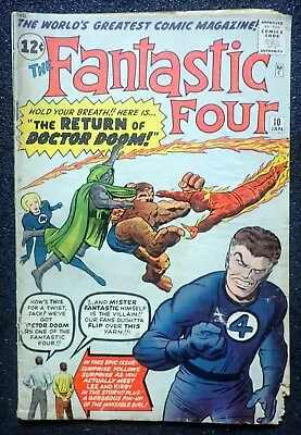 Buy Fantastic Four #10 GD/VG, COMPLETE, UNRESTORED Doctor Doom 1962 • 216.35£