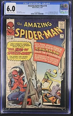Buy Amazing Spider-Man# 18 Cgc 6.0 - 1964 -1st App Of Ned Leeds/3rd Sandman - Marvel • 297.88£