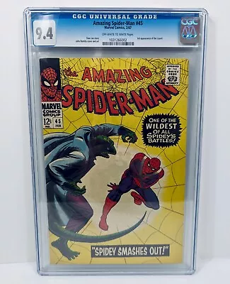Buy Amazing Spider-Man #45 CGC 9.4 3rd App Of Lizard. Rare High Grade! Low Census • 1,124.41£
