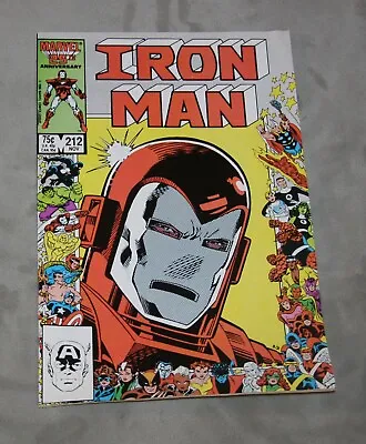 Buy Marvel Iron Man Issue 212 (1986) 25th Anniversary Cover Near Mint+ Or Better • 7.92£