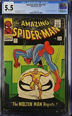 Buy Amazing Spider-man #35 Cgc 5.5, Molten Man Appearance. New Case! • 103.94£