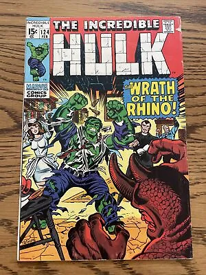 Buy Incredible Hulk #124 (Marvel 1970) Herb Trimpe! Leader & Rhino Appearance FN/VG • 12.79£