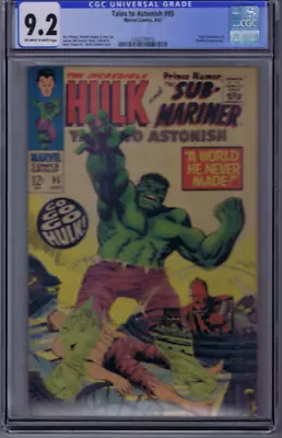 Buy Tales To Astonish #95 Marvel 1967 CGC 9.2 (NM - ) '' A World He Never Made ! '' • 198.61£