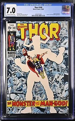 Buy 1969 Thor #169 CGC 7.0 Origin Of Galactus. 1st Appearance Of Galan. • 138.56£