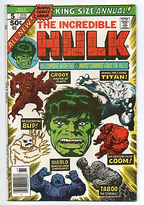 Buy HULK, THE INCREDIBLE: ANNUAL 5 - 2nd APP GROOT (BRONZE AGE 1976) - 8.0 • 40.05£