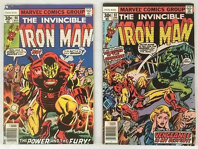 Buy Invincible Iron Man 2 Comic Lot #96 FN Grade, #97 VF Grade (1977 Marvel Comics) • 6.34£
