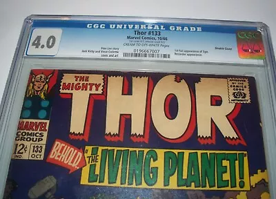 Buy Rare Double Cover THOR #133 CGC 4.0 C/OW Pages First EGO From Oct. 1966 • 239.85£