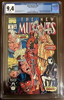Buy MARVEL New Mutants 98 CGC GRADED 9.4 WHITE Pages 1st Deadpool Gideon Copycat ‘91 • 480.90£