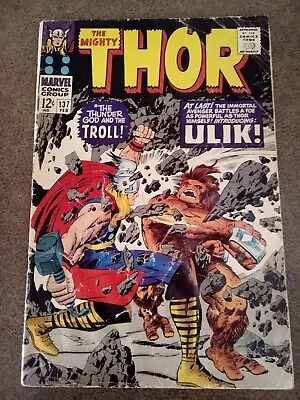 Buy Thor 137 KEY 1st Ulik 2nd Sif Silver Age Marvel 1967 Stan Lee Jack Kirby Cover • 20.11£