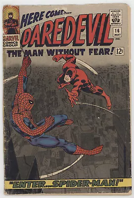 Buy Daredevil 16 Marvel 1966 FR Spider-Man John Romita Stan Lee • 56.30£