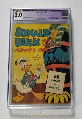 Buy Donald Duck Four Color #29 1943 Golden Age Dell Comic Mummy's Ring 2nd Barks • 638.62£