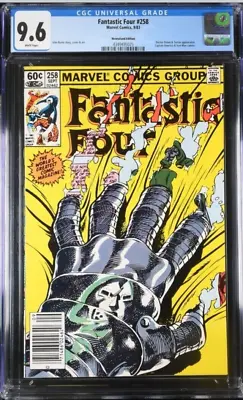 Buy Fantastic Four #258 NEWSSTAND CGC 9.6 White Pages - Classic Doom Cover • 60.05£