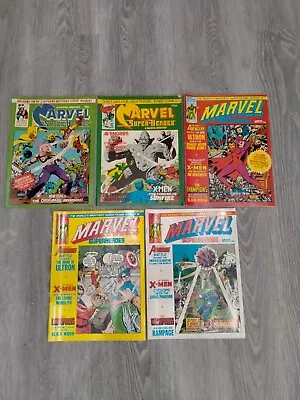 Buy X5 Marvel Comic Superheroes 1980/81 #378 #375 #365 #364 #363 British Uk Monthly • 15£