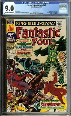 Buy Fantastic Four Annual #5 Cgc 9.0 Ow/wh Pages / 1st Solo Silver Surfer Story 1967 • 390.42£