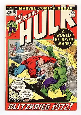 Buy Incredible Hulk #155 VG+ 4.5 1972 Low Grade • 7.03£