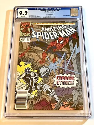 Buy 1992 Amazing Spider-man #359 NEWSSTAND VARIANT First Carnage Cameo CGC 9.2 WP • 43.37£