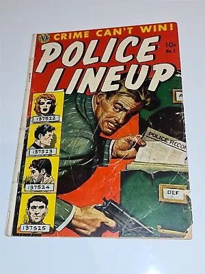 Buy Police Lineup #1 G- (1.8) August 1951 Wood Art Avon Comics** • 59.99£