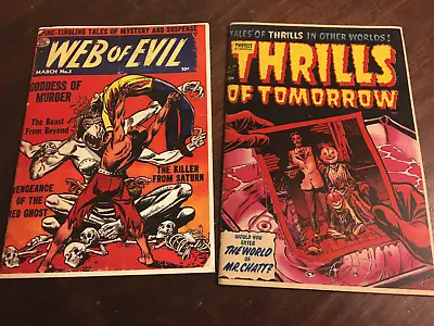 Buy Repro Comic Books, Web Of Evil & Thrills Of Tomorrow, Facsimile Reprints • 7.62£