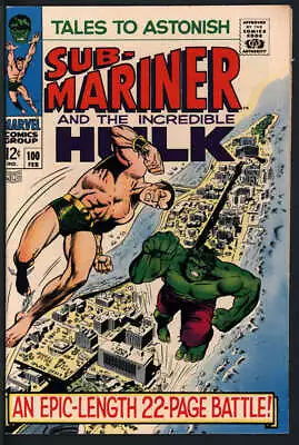 Buy Tales To Astonish #100 6.5 // Classic Battle Of The Hulk Vs The Sub-mariner 1968 • 49.25£