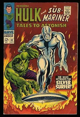 Buy Tales To Astonish #93 FN 6.0 Silver Surfer Vs Incredible Hulk! Marvel 1967 • 117.95£