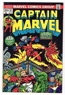 Buy Captain Marvel #27 7.5 2nd Eros 3rd Thanos 1973 Off-white Pages • 64.85£