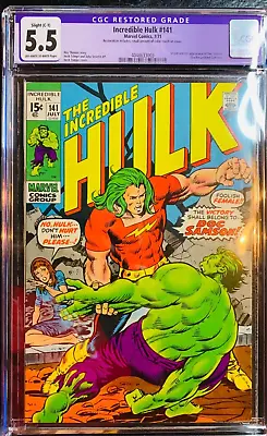 Buy Incredible Hulk #141 CGC 5.5 RESTORED (7/71): 1st. Doc Samson • 138.29£